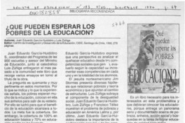 Qué pueden esperar los pobres de la educación?  [artículo] Francisco Raynaud López.
