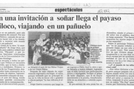 Con una invitación a soñar llega el payaso Titiloco, viajando en un pañuelo  [artículo].