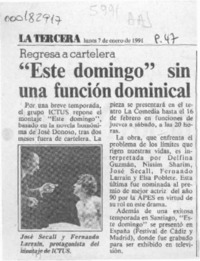"Este domingo", sin una función dominical  [artículo].