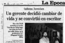 Un gerente decidió cambiar de vida y se convirtió en escritor  [artículo] Carolina Robino.