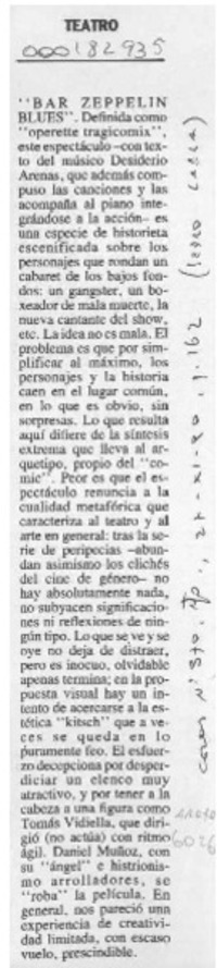 "Bar Zeppelin blues"  [artículo] Pedro Labra.