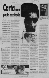 Carta a un poeta asesinado  [artículo] Patricio Varetto.