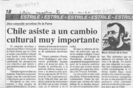 Chile asiste a un cambio cultural muy importante  [artículo].