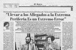 "Llevar a los allegados a la extrema periferia es un extremo error"  [artículo] F. V. D.
