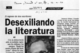 Desexiliando la literatura  [artículo] G. E.