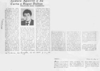 Isidora Aguirre y su carta a Roque Dalton