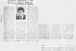 Isidora Aguirre y su carta a Roque Dalton
