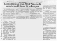 La rancagüina Elsa Abud Yáñez a la Academia Chilena de la Lengua  [artículo] Héctor González V.