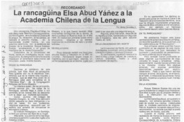 La rancagüina Elsa Abud Yáñez a la Academia Chilena de la Lengua  [artículo] Héctor González V.