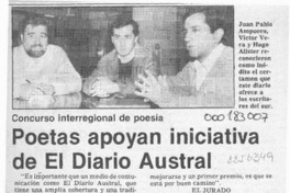 Poetas apoyan inicitativa de El Diario Austral  [artículo].