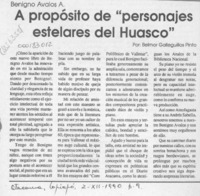 A propósito de "personajes estelares del Huasco"