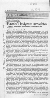 "Placebo", imágenes surrealistas  [artículo] Mario Tomás Schilling F.
