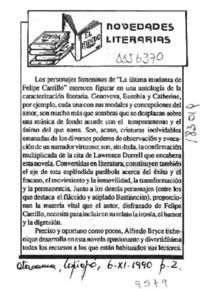 Novedades literarias  [artículo].