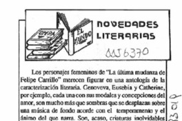 Novedades literarias  [artículo].