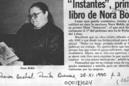 "Instantes", primer libro de Nora Bohle  [artículo].