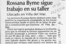 Rossana Byrne sigue trabajo en su taller  [artículo].