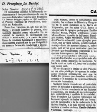 D. Francisco Le Dantec  [artículo] Danielo Salcedo Vodnizza.
