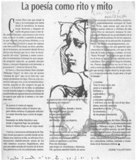 La poesía como rito y mito  [artículo] Jaime Valdivieso.