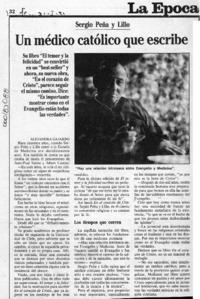 Un médico católico que escribe  [artículo] Alejandra Gajardo.