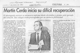 Martín Cerda inicia su difícil recuperación  [artículo].