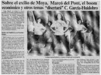 Sobre el exilio de Moya, Marcó del Pont, el boom económico y otros temas "disertará" C. García-Huidobro