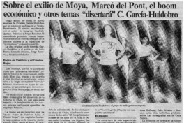 Sobre el exilio de Moya, Marcó del Pont, el boom económico y otros temas "disertará" C. García-Huidobro