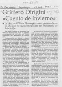 Griffero dirigirá "Cuento de invierno"