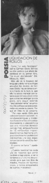 Liquidación de rollos  [artículo].