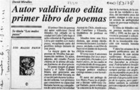 Autor valdiviano edita primer libro de poemas  [artículo].