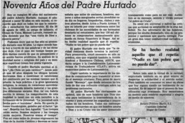 Noventa años del Padre Hurtado