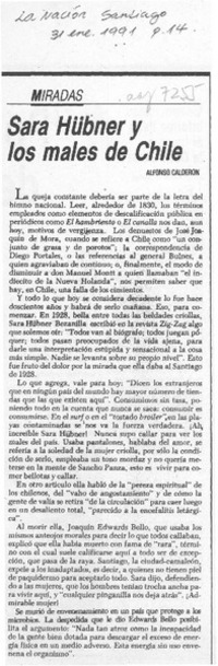 Sara Hübner y los males de Chile