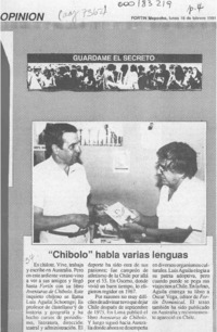 "Chibolo" habla varias lenguas  [artículo].