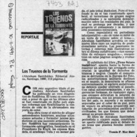 Los truenos de la tormenta  [artículo] Tomás P. Mac Hale.