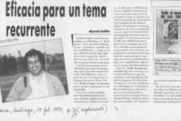 Eficacia para un tema recurrente  [artículo] Marcelo Coddou.