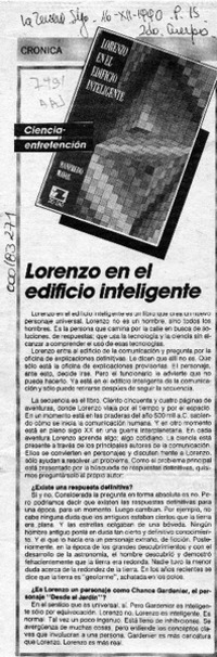 Lorenzo en el edificio inteligente  [artículo].