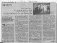 Visión crítica del "Canto general" de Neruda  [artículo] Beatriz Berger.