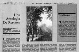 Una antología de rescates  [artículo] Hernán Poblete Varas.