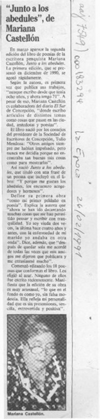 "Junto a los abedules", de Mariana Castellón  [artículo].