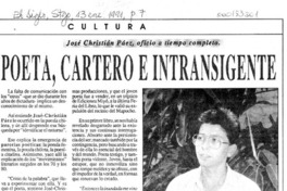 Poeta, cartero e intransigente  [artículo] Fernando Quilodrán.