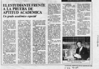 El estudiante frente a la Prueba de Aptitud Académica (entrevista)