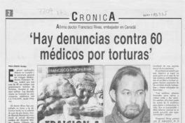 "Hay denuncias contra 60 médicos por torturas"  [artículo] Paula Chahin.