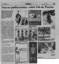 Nuevas publicaciones sobre Isla de Pascua  [artículo].