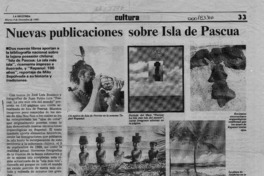 Nuevas publicaciones sobre Isla de Pascua  [artículo].