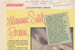 "Manana" Sutil Pereira  [artículo] Nira Reyes Morales.