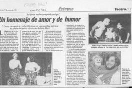 Un Homenaje de amor y de humor  [artículo].