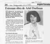 Estrenan obra de Ariel Dorfman  [artículo].