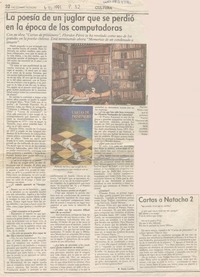 La poesía de un juglar que se perdió en la época de las computadoras (entrevista)