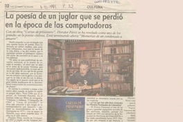 La poesía de un juglar que se perdió en la época de las computadoras (entrevista)