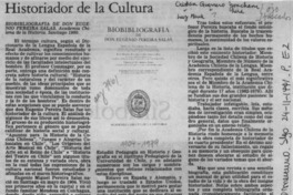 Historiador de la cultura  [artículo] Alejandra Valdés.