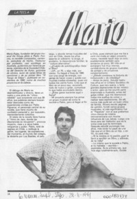 Mario Rojas  [artículo] Nira Reyes Morales.